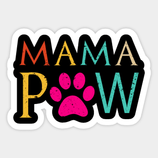 Mama Paw Retro Vintage Pet Lovers Sticker